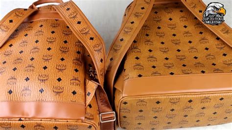 real mcm bags vs fake|mcm backpack rep.